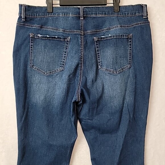Terra & Sky Women’s Plus Size 22W High Rise Skinny Jeans Dark Wash Stretch - Picture 5 of 15